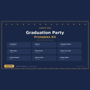 Graduation Party Printables Kit 2026 | Complete Decoration Set