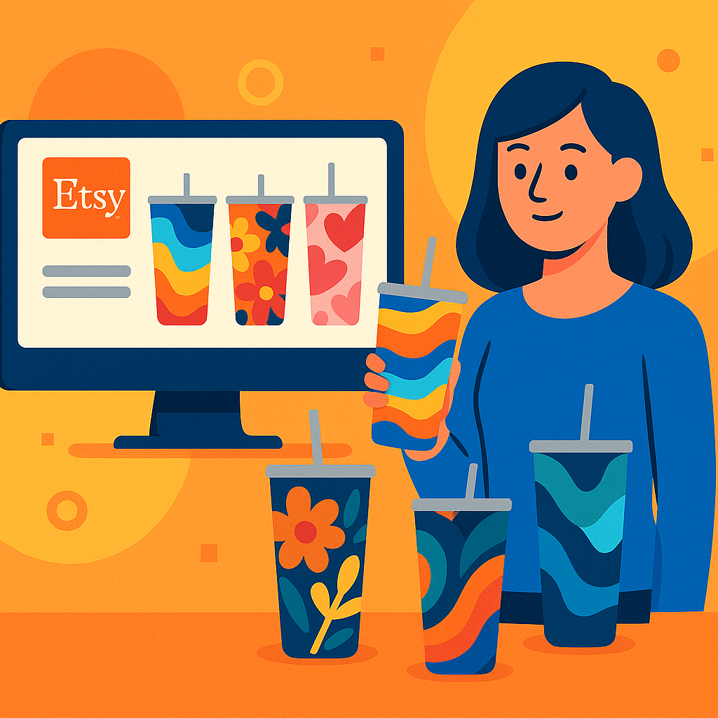 Print on Demand Tumbler Designs: Sell Custom Wraps on Etsy