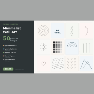 Minimalist Wall Art Bundle | 50 Printable Designs