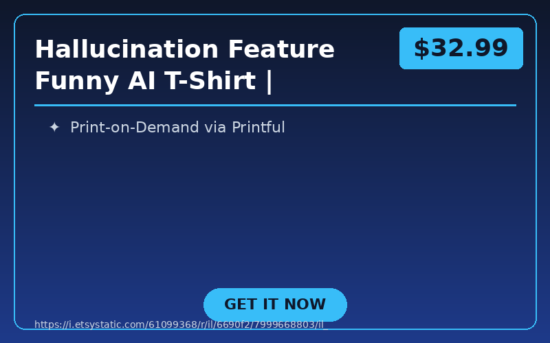 Hallucination Feature Funny AI T-Shirt | Programmer LLM Developer ChatGPT Humor Unisex Cotton Tee