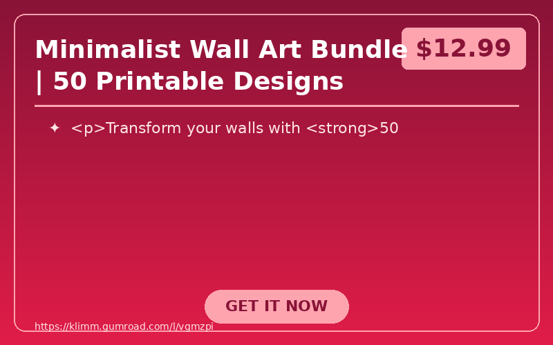 Minimalist Wall Art Bundle | 50 Printable Designs