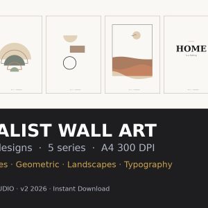 Minimalist Wall Art Bundle | 50 Printable Designs