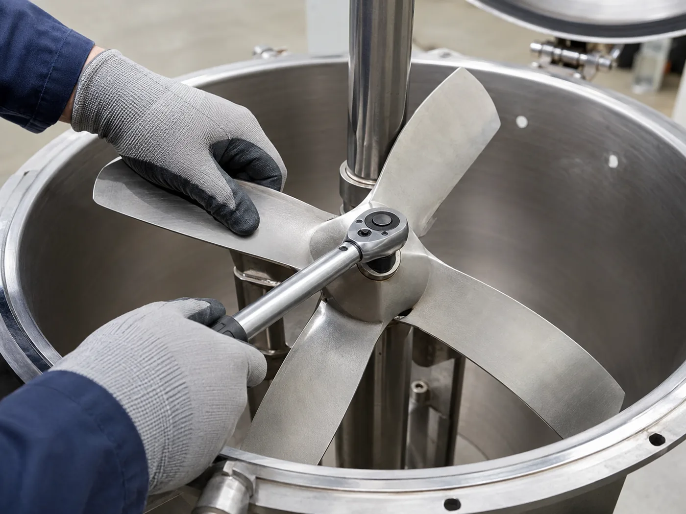 Blade refitting and verification step in a maintenance procedure