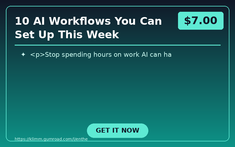10 AI Workflows You Can Set Up This Week (No-Code)