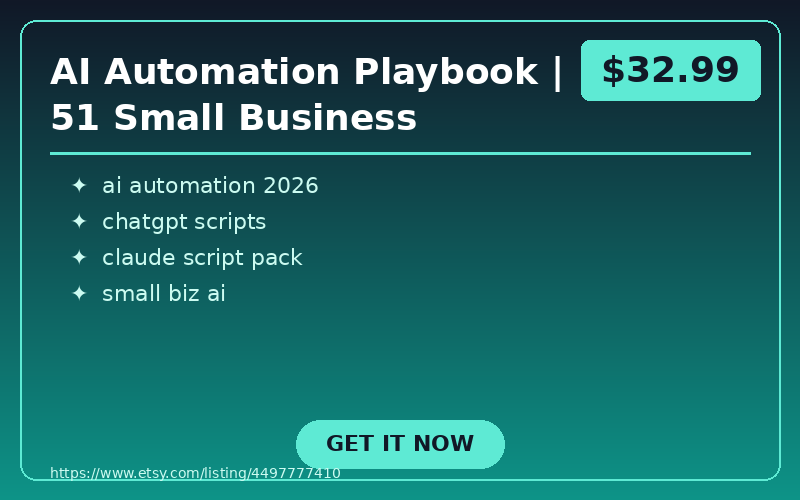 AI Automation Playbook | 51 Small Business Workflows PDF Guide