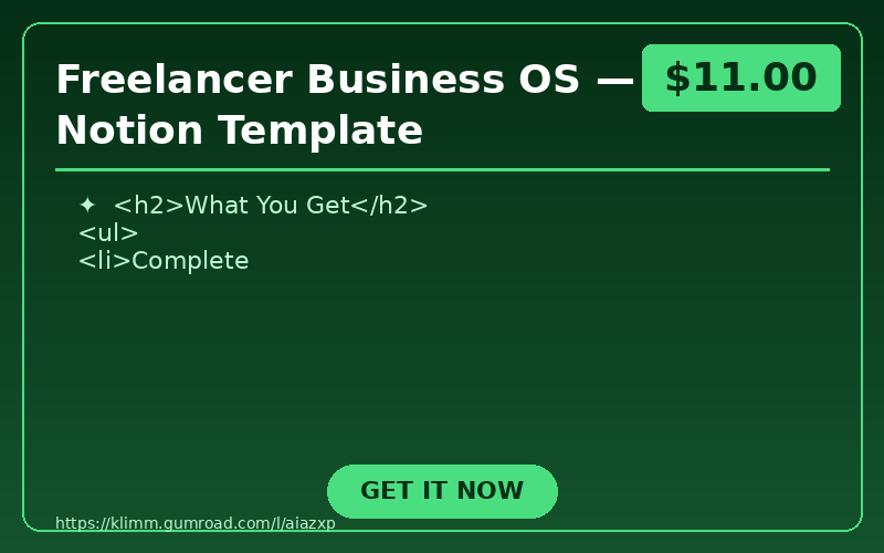 Freelancer Business OS — Notion Template
