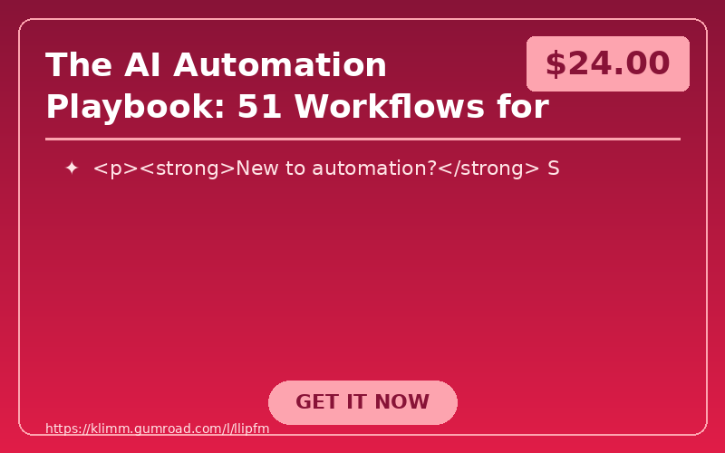 The AI Automation Playbook: 51 Workflows for Small Business