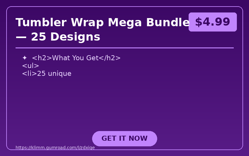 Tumbler Wrap Mega Bundle — 25 Designs