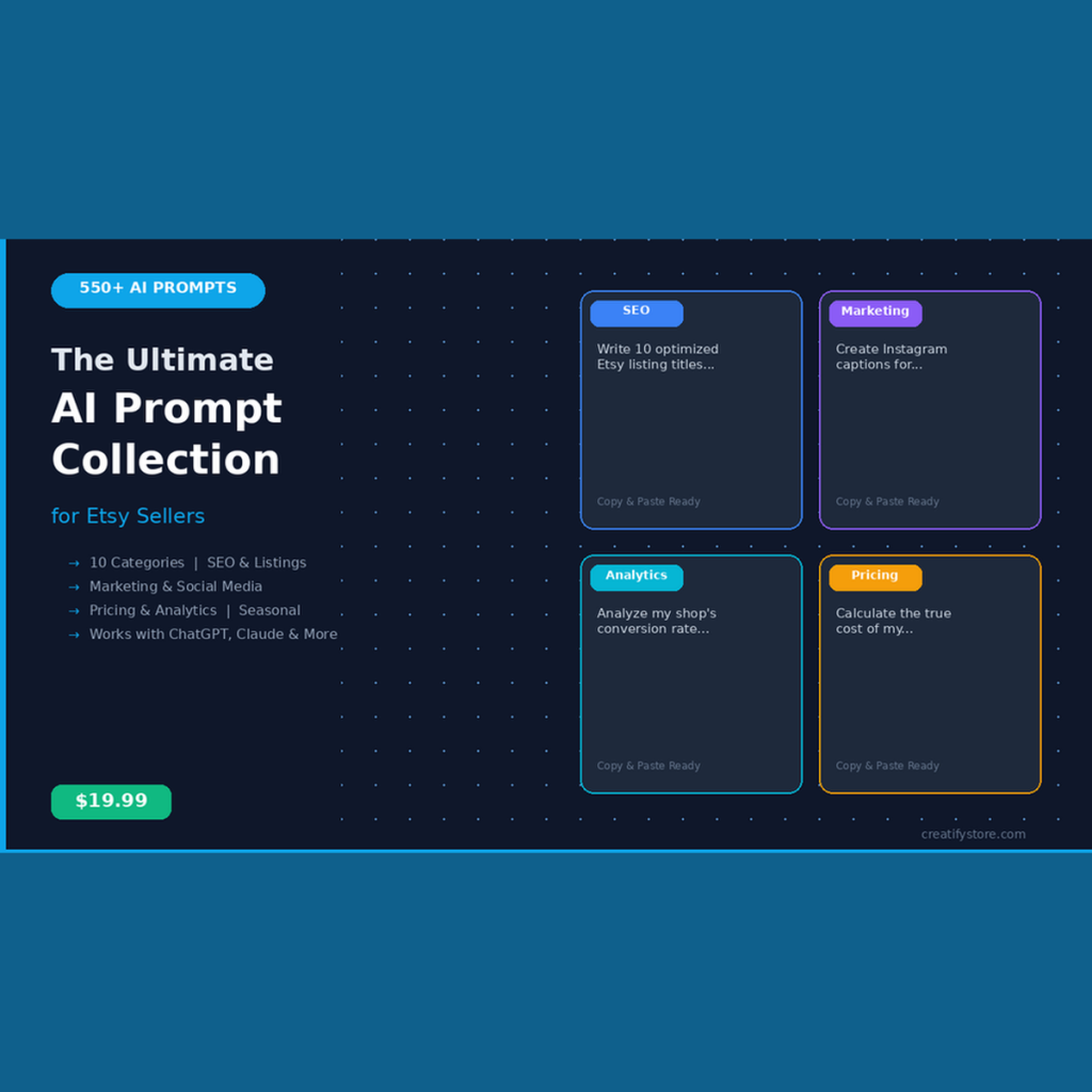 The Ultimate AI Prompt Collection for Etsy Sellers | 550+ Prompts