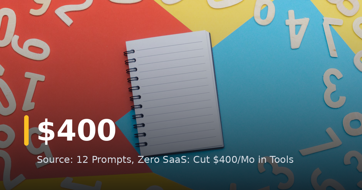 12 Prompts, Zero SaaS: Cut $400/Mo in Tools