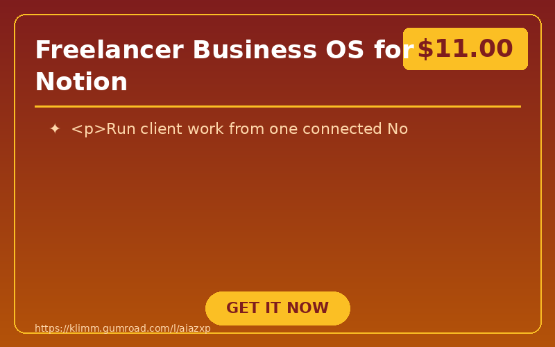 Freelancer Business OS for Notion