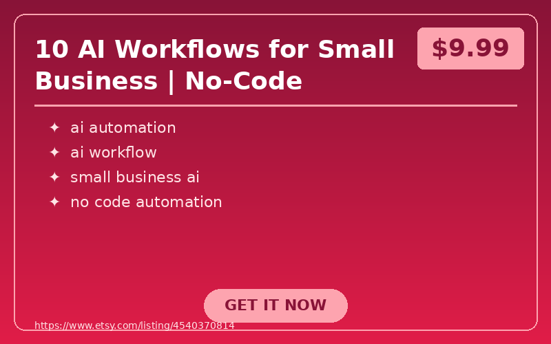 10 AI Workflows for Small Business | No-Code Automation Guide, Step-by-Step PDF