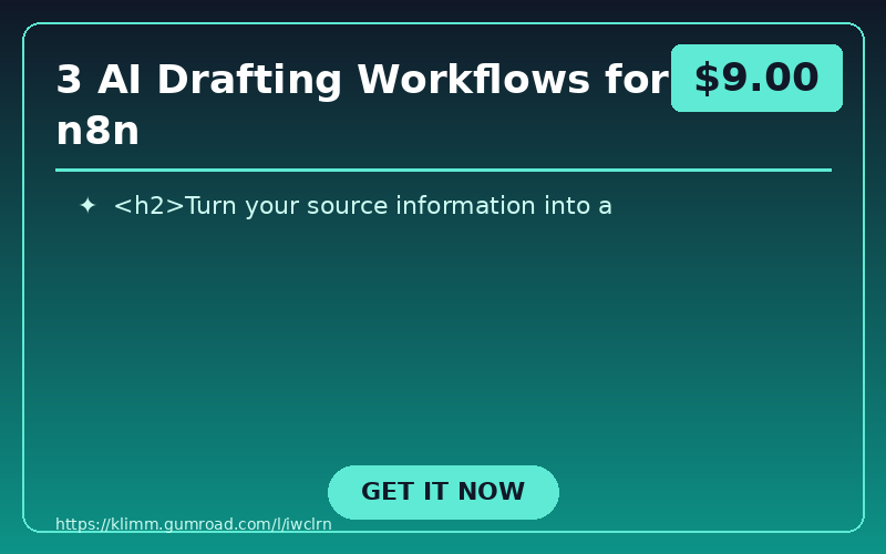 3 AI Drafting Workflows for n8n