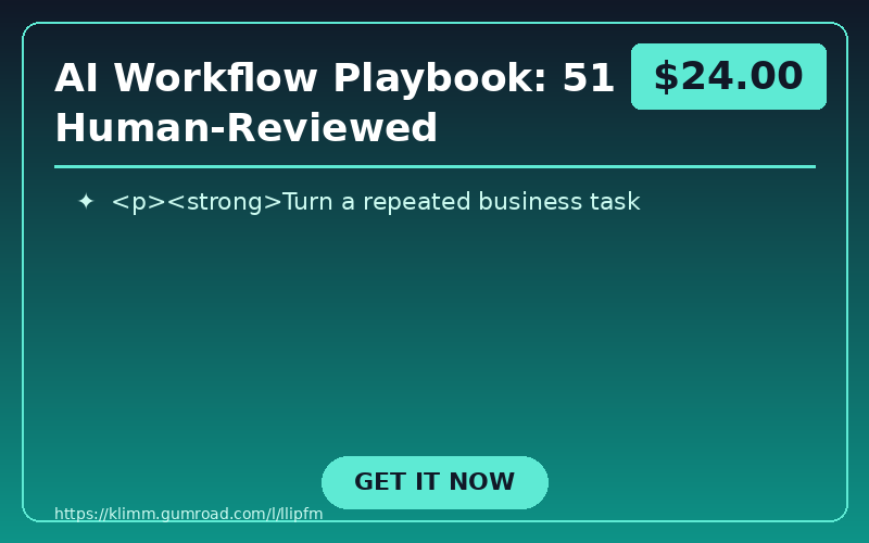 AI Workflow Playbook: 51 Human-Reviewed Workflows for Small Business
